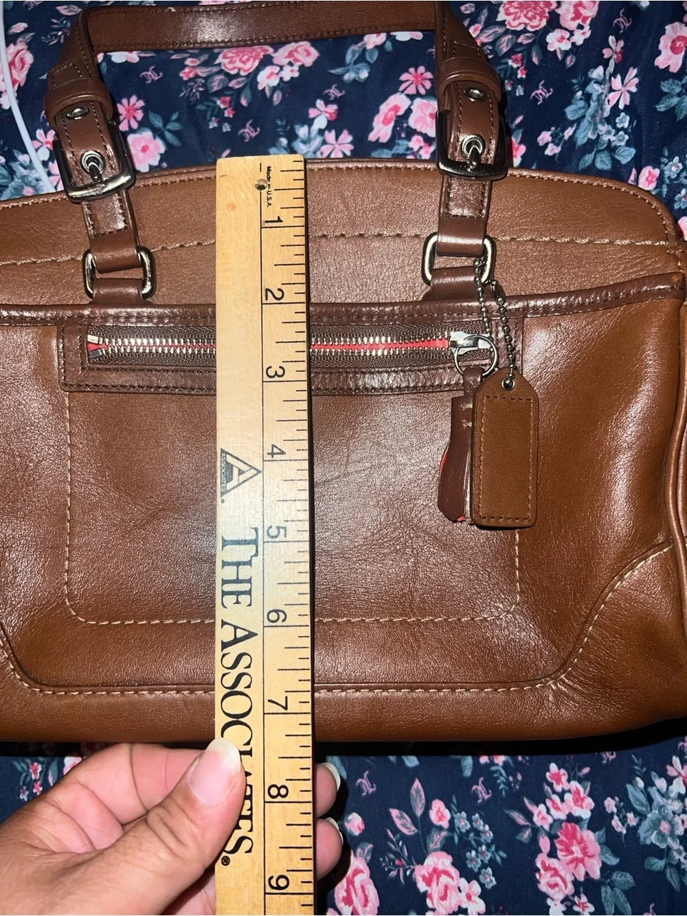 Vintage Coach Hamilton cognac brown glovetanned leather satchel No7465